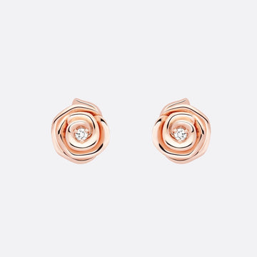 Rose Coutre Pink Gold Diamond Stud Earrings
