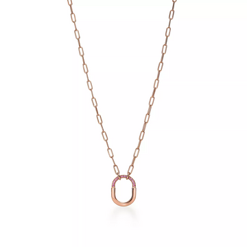 Lock Small Pendant Pink Diamond Pink Gold Necklace