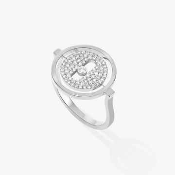 Lucky Move Paved Silver Diamond Ring