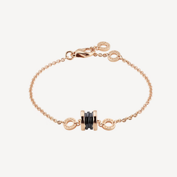 Zero 1 Soft Pink Gold And Black Ceramic Bracelet