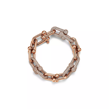 Hardwear Large Link Pink Gold Paved Diamond Bracelet