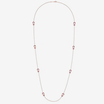 Chance Infinie Long Necklace 8 Motifs Pink Gold Diamond Medium Model