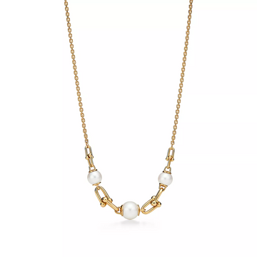 Link Necklace Gold With Freshwater Pearls