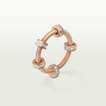 Nuts And Bolts Pink Gold Diamond Ring