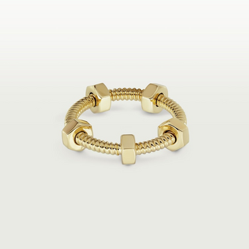 Nuts And Bolts Gold Ring