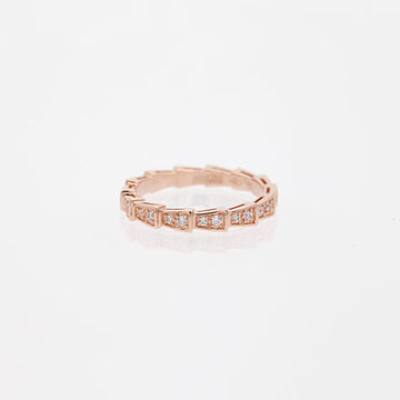 Serpenti Ring Pink Gold Diamond Paved 3MM