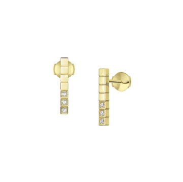 Ice Cube Gold Diamonds Earrings