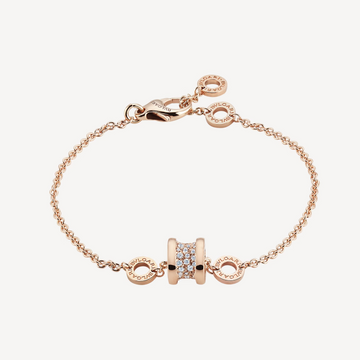 Zero 1 Soft Pink Gold With Paved Diamonds On The Spiral Bracelet
