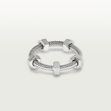 Nuts And Bolts Silver Ring