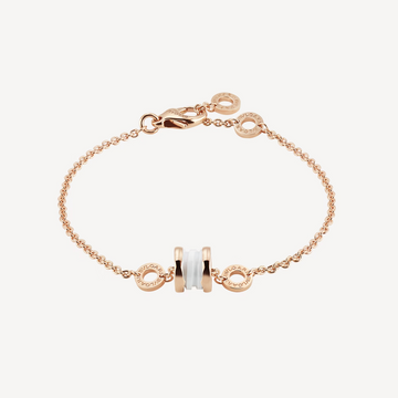 Zero 1 Soft Pink Gold And White Ceramic Bracelet