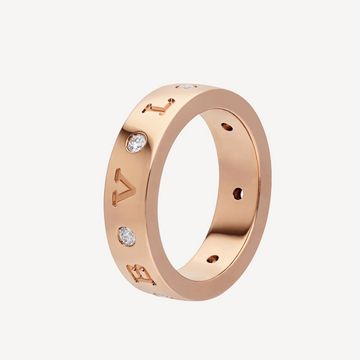 Zero 1 Essential Pink Gold Band With Diamonds Ring