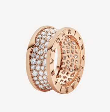 Zero 1 With Paved Diamonds On The Spiral Ring