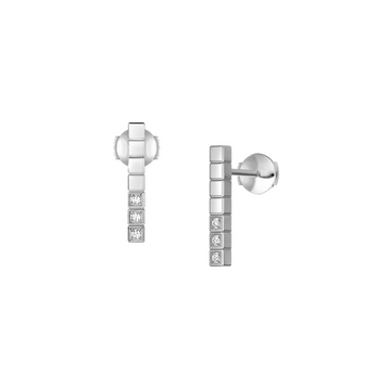 Ice Cube Silver Diamonds Earrings