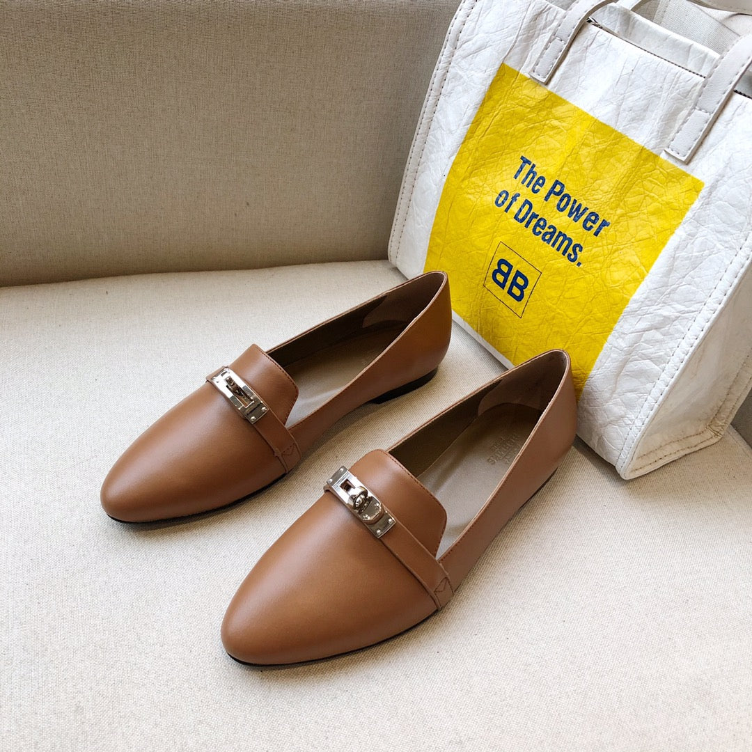 Hm Pegase Ballerina Flats Brown Leather 546204