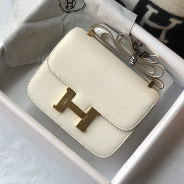 Constance 18 White Epsom Gold Hardware