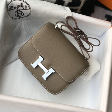 Constance 18 Brown Epsom Silver Hardware