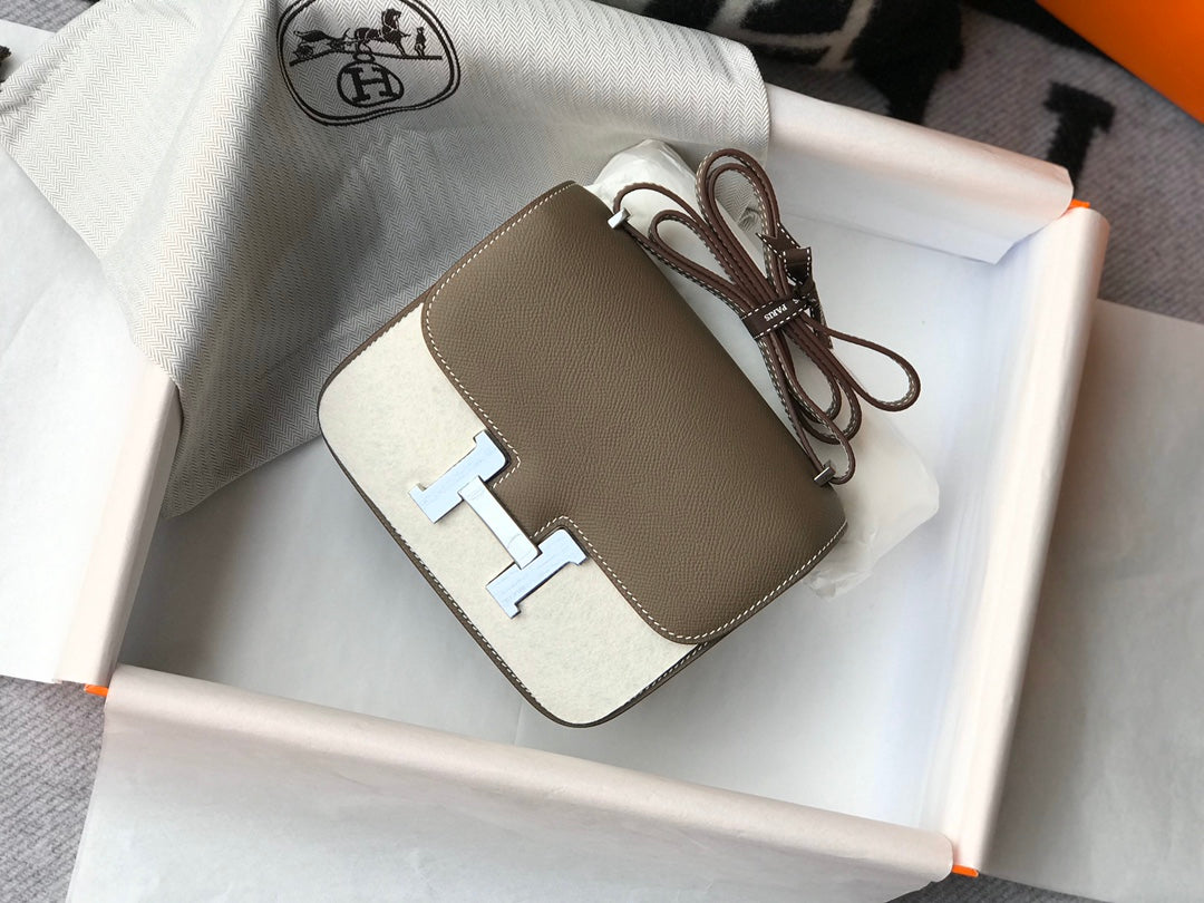 Constance 18 Brown Epsom Silver Hardware