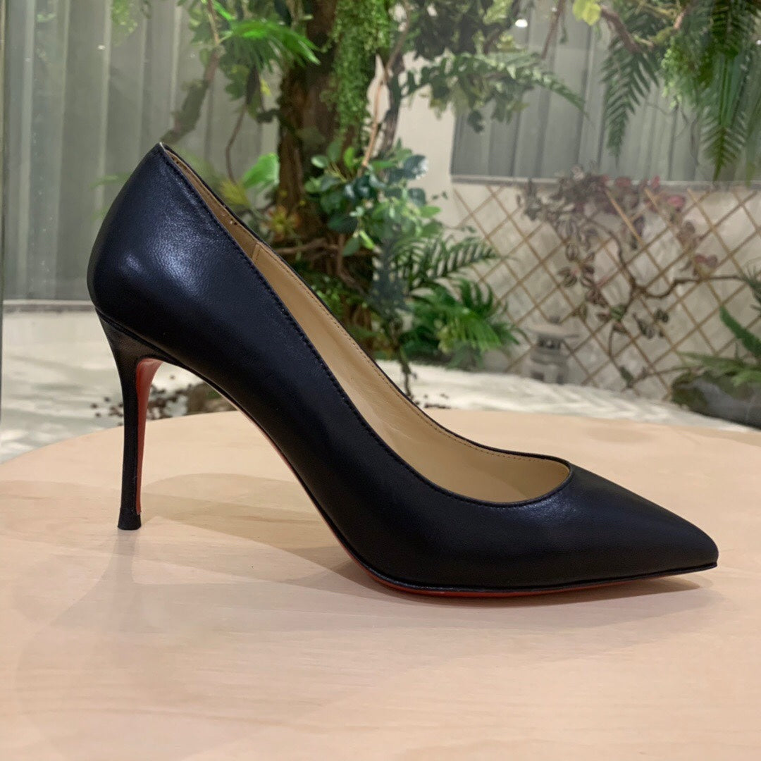 Cl Kate 100MM Pumps Black Red Calfskin