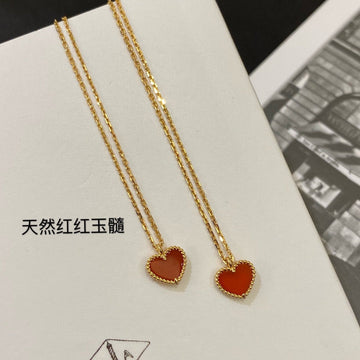 Vca Limited Mini Heart Red Necklace Gold