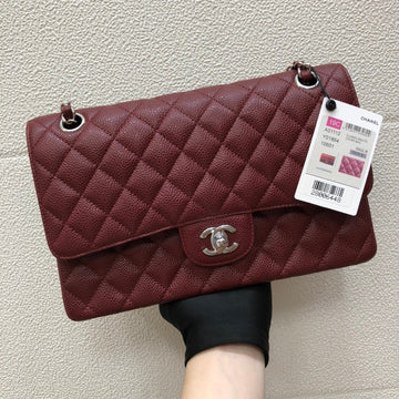 Flap Bag Medium 25 Wine Caviar Shw
