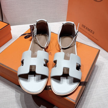 Santorini Sandal Etoupe Blue Breeze Epsom Leather