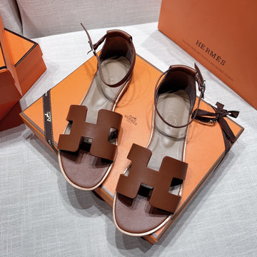 Santorini Sandal Brown Etoupe Calfskin
