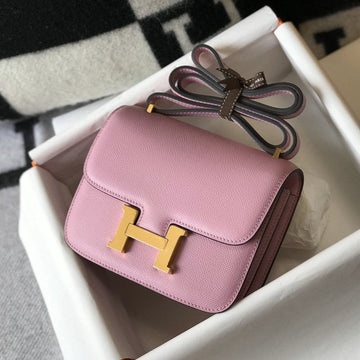 Constance 18 Pink Epsom Gold Hardware