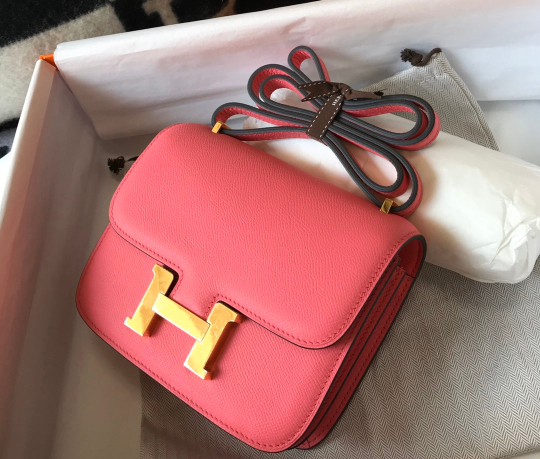 Constance 18 Dark Pink Epsom Gold Hardware