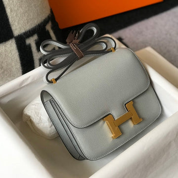 Constance 24 Bleu Glacier Epsom Leather Silver Hardware