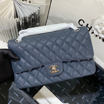 Flap Bag Medium 25 Dark Blue Caviar Shw
