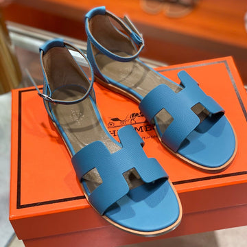Santorini Sandal Cerulean Calfskin