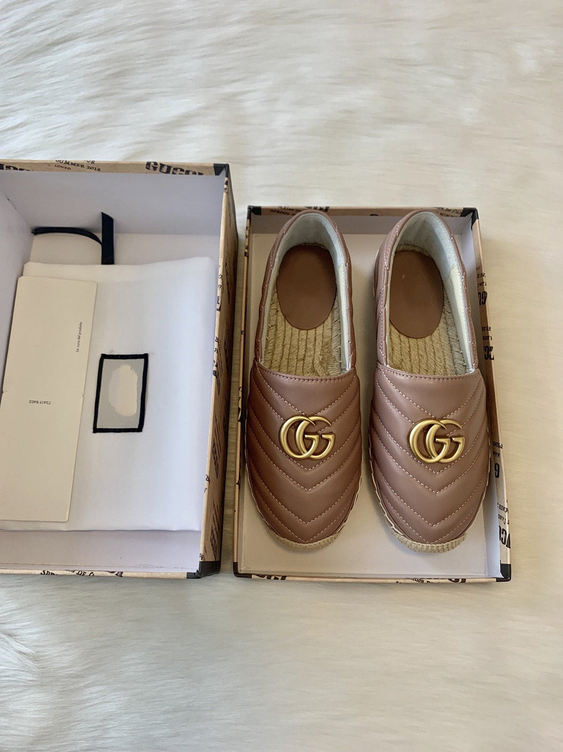 GG Espadrilles Dark Powder Pink Calfskin