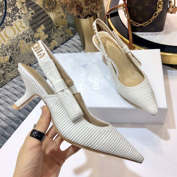 Jadior Slingback Pumps 65 All White Embroidered Cotton