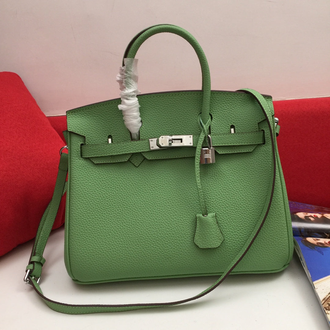 HM Birkin 30 Cm Bag Fern Calfskin Silver Hardware