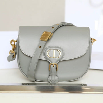 Medium CD Bobby 22CM Dark Grey Calfskin Gold Hardware