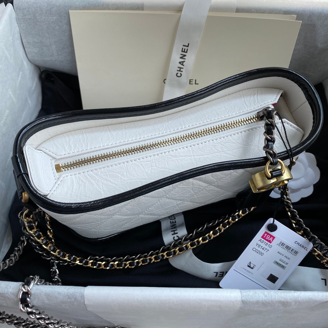 Chanel 25 Gabrielle Black White 20CM Calfskin 289506