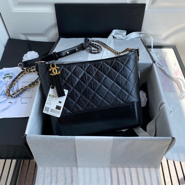 CC Abrielle Medium 28 Hobo Bag In Black Calfskin