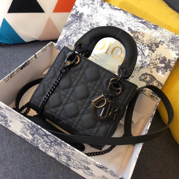 Mini Lady 17 Bag In Black Calfskin