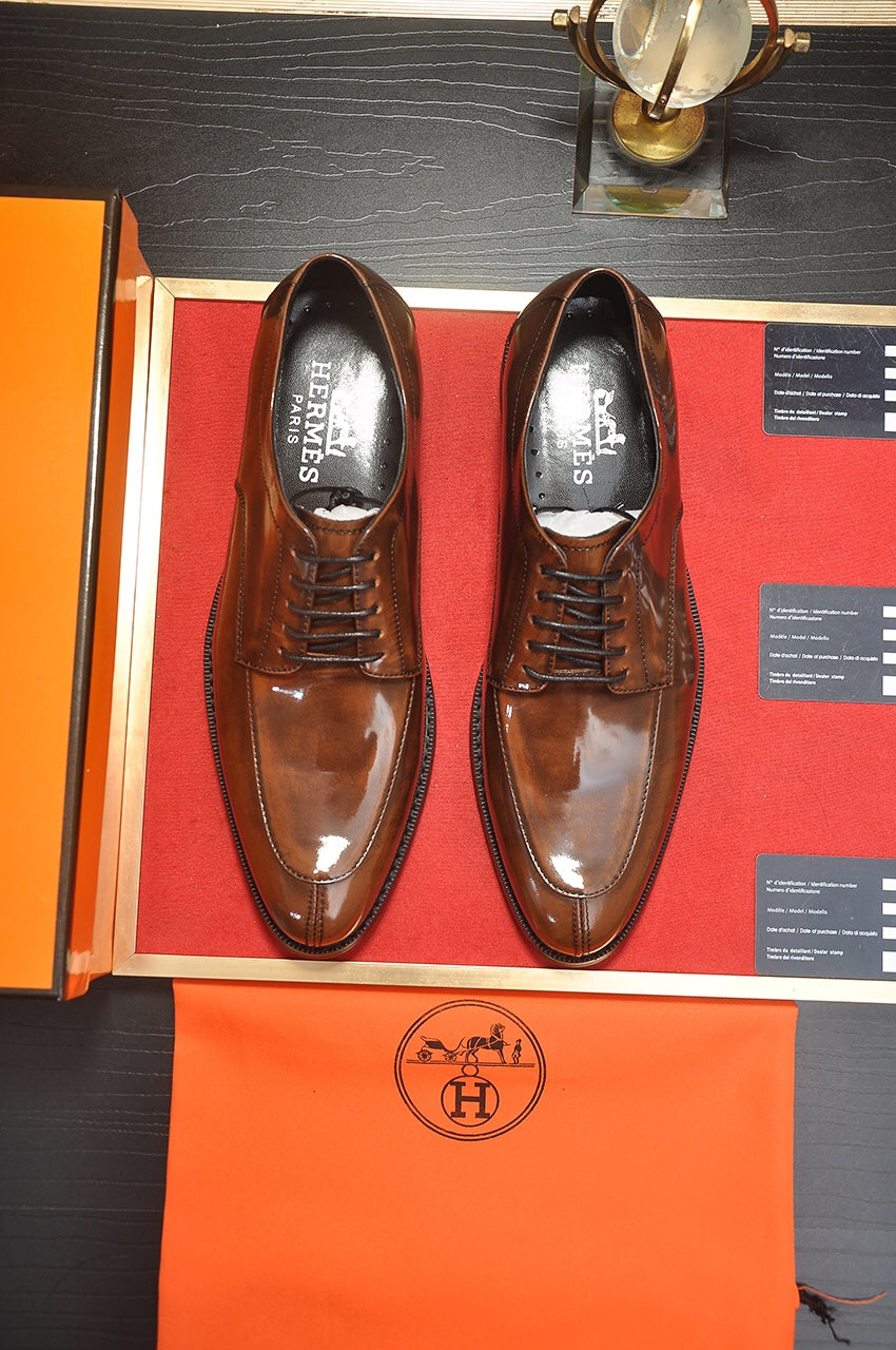 Hm Business Lace Up Shoes Caramel Calfskin
