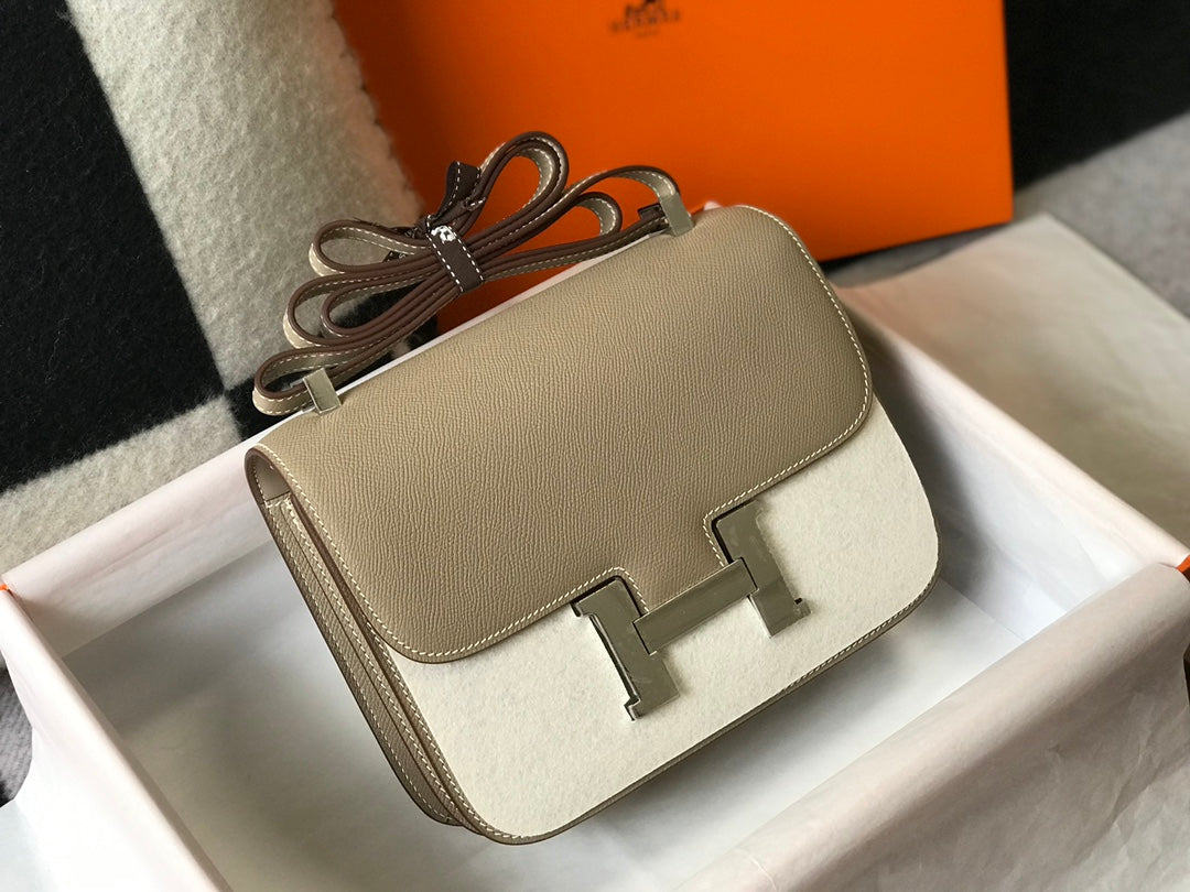 Constance 18 Light Brown Epsom Silver Hardware