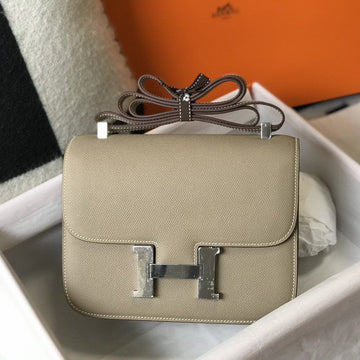 Constance 18 Light Brown Epsom Silver Hardware