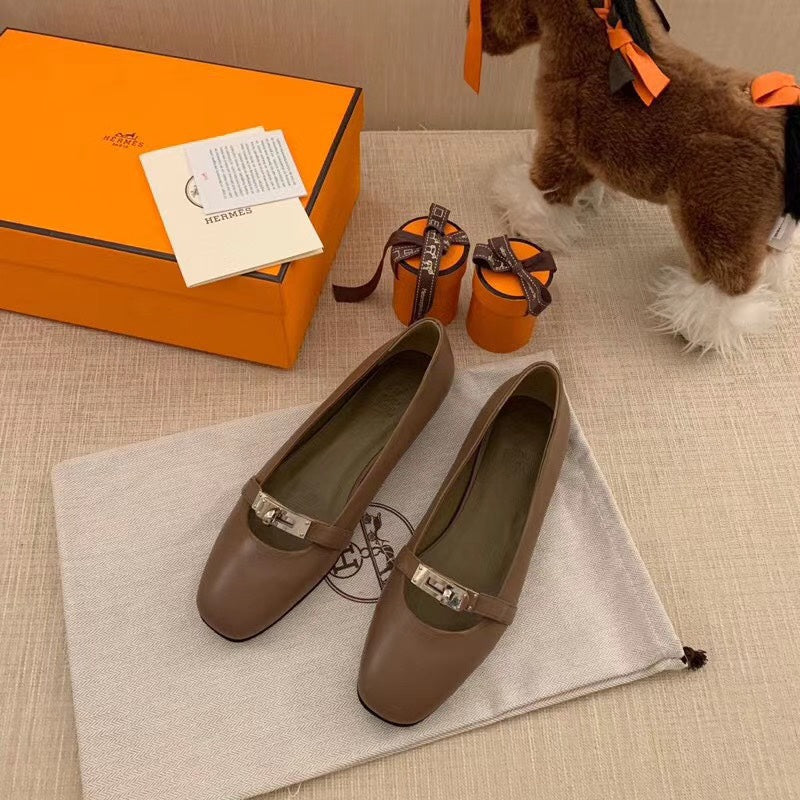 Hm Liberty Ballet Flats Chocolate Sheepskin 679995