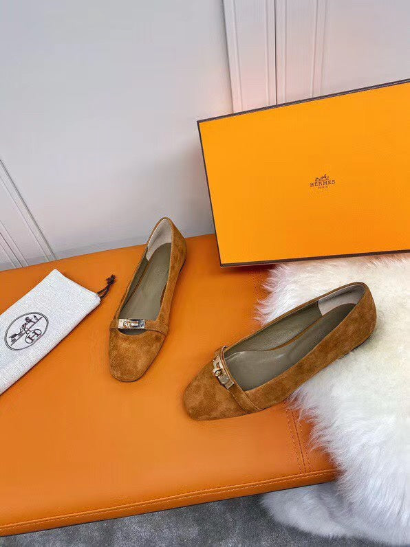 Hm Liberty Ballet Flats Brown Suede 679992