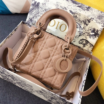 Mini Lady 17 Bag In Camel Brown Calfskin