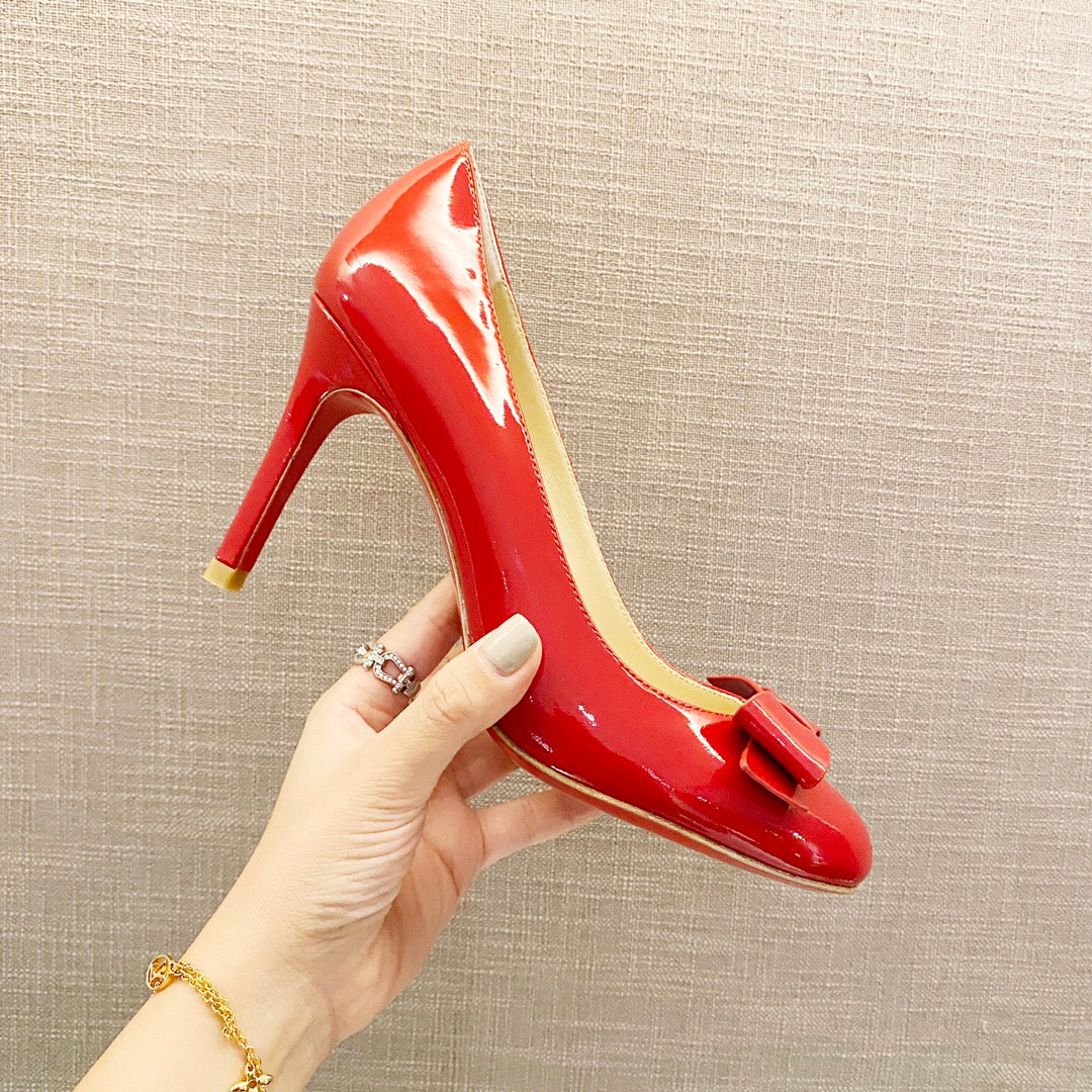 Cl Simplenodo Bow Pumps 85MM Patent Leather Red