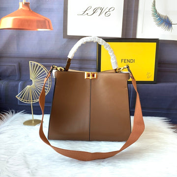 Peekaboo X-Lite Medium 30CM Bag Tan Lambskin Gold Hardware