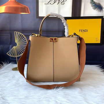 Peekaboo X-Lite Medium 30CM Bag Light Brown Lambskin Gold Hardware