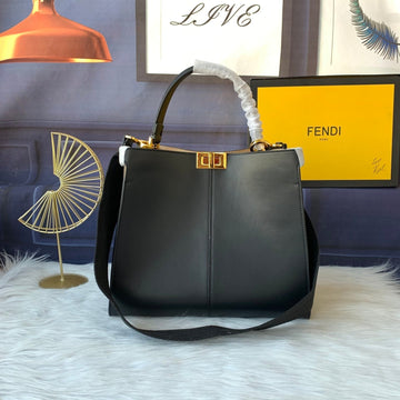 Peekaboo X-Lite Medium 30CM Bag Black Lambskin Gold Hardware