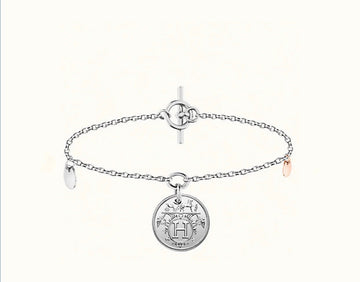 H Classic Sliver Coin Bracelet