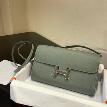 Constance To Go 20.5 Almond Green Epsom Silver Hardware